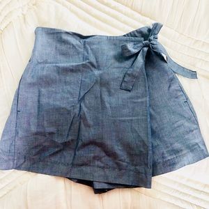 ZARA CHAMBRAY TIE SKORT NWOT